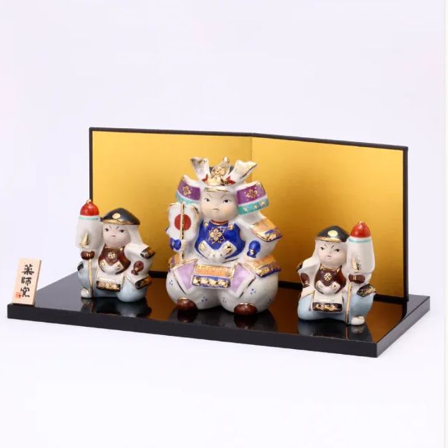 タイムセール 定価14,300円】薬師窯 五月人形 陶彩 初陣大将 初節句