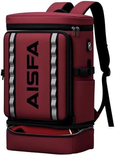 AISFA リュック メンズ 大容量 防災リュックサック スクエア 山登バックパック 30L防水 15.6インチ PC ビジネス ラップトップバック USB充電ポート付き アウトドア山登 旅行 通学 出張 丈夫 防水 鞄軽量 避難 P