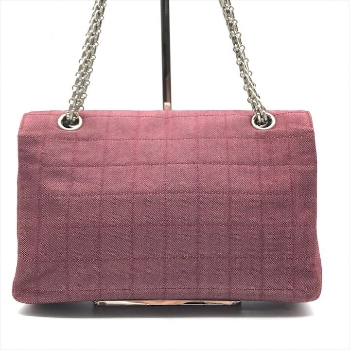 美品 CHANEL シャネル 2.55 チョコバー キャンバス チェーン