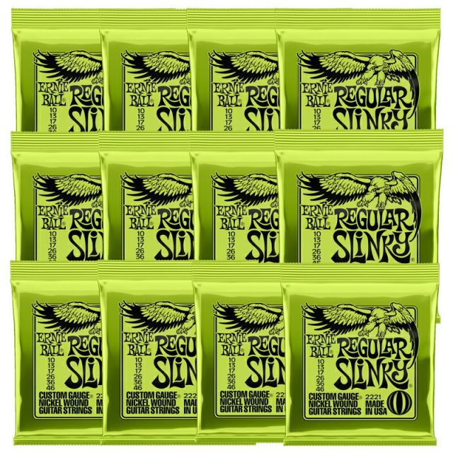 ERNIE BALL アーニーボール 2221 REGULAR SLINKY レギュラースリンキー エレキギター 弦 010 - 046 国内正規品 12セット 【ゆうパケット便】