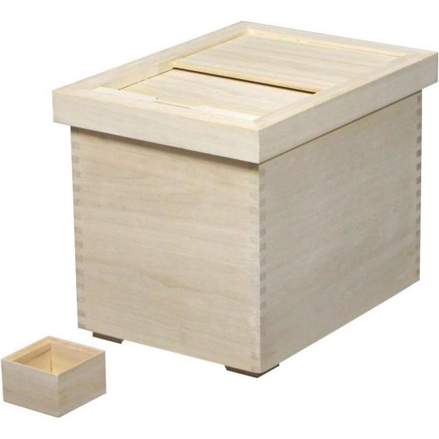 ナガノ産業の桐製米びつ 米びつ 桐 10kg 桐製米びつ 桐製一合マス付 DX-10 27×36cm 取外し式フタ 米 米櫃 日本製 桐 ナガノ産業