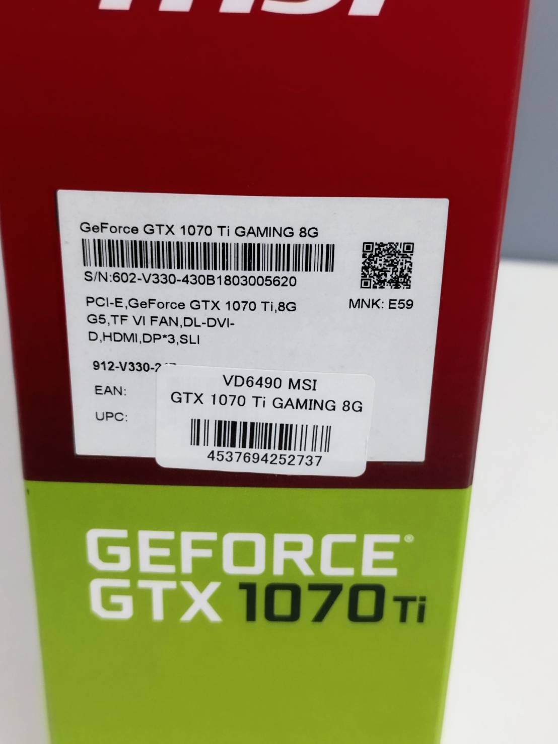 中古 動作確認済】MSI GeForce GTX 1070 Ti GAMING 8G グラフィックス