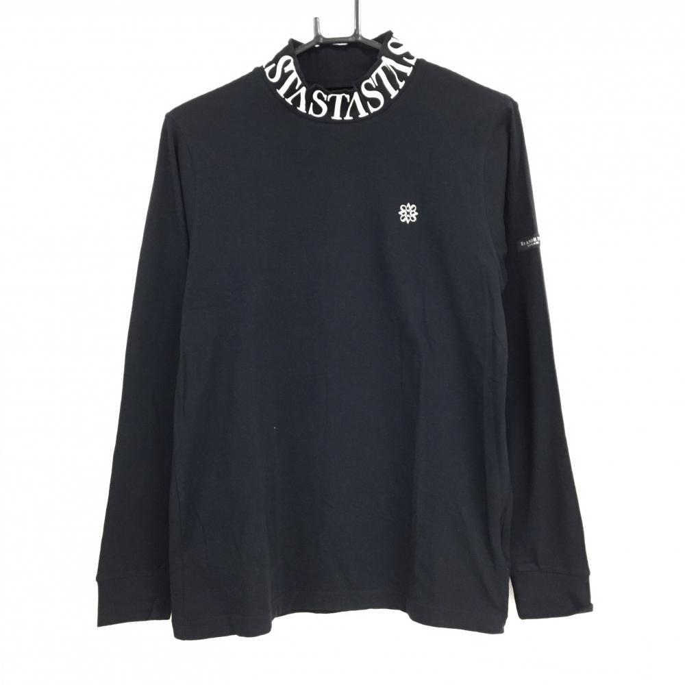 美品】セントアンドリュース 長袖ハイネックシャツ 黒×白 ネック