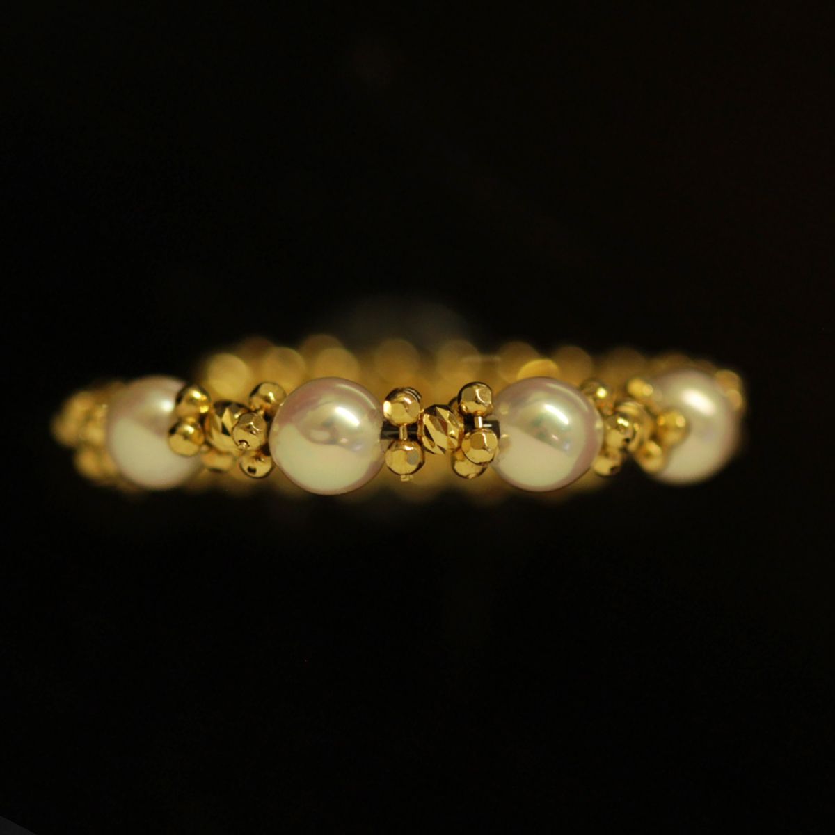 研磨済 K18 リング 指輪 パール 1.6g フリーサイズ イエローゴールド 18金 パールリング 真珠 レディース ウィメンズ アクセサリー ジュエリー USED
