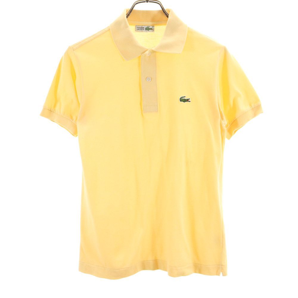 シュミーズラコステ 半袖 ポロシャツ 2 イエロー系 CHEMISE LACOSTE 鹿の子 メンズ 古着 【240315】