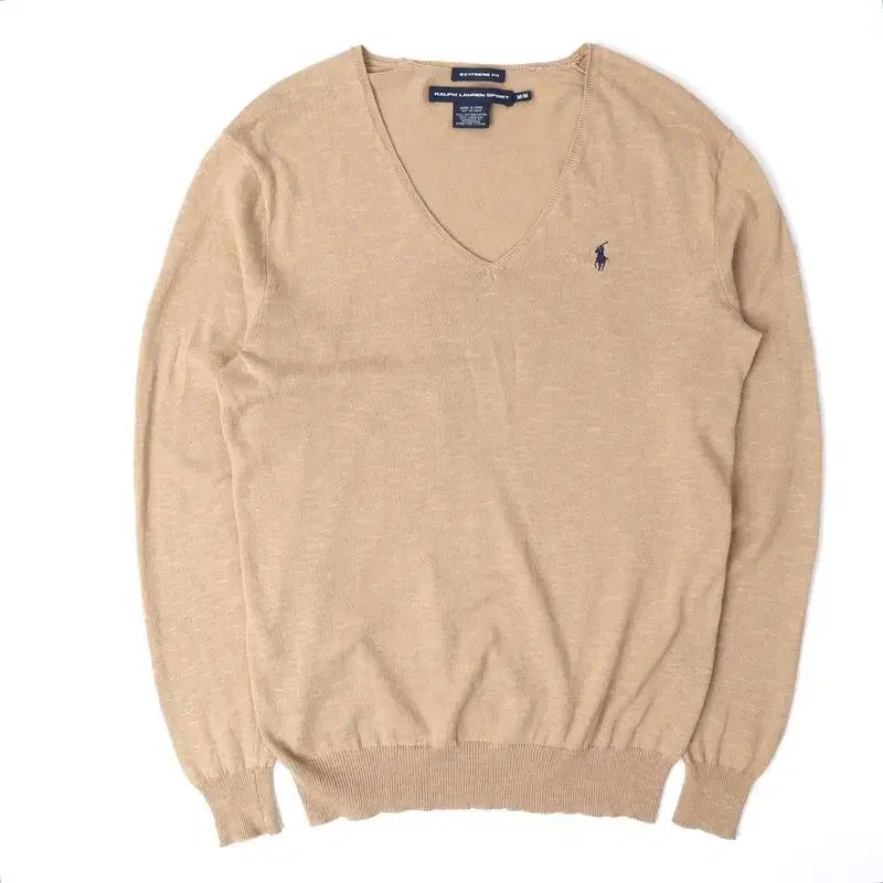 ポロ Ralph Lauren ラルフローレン ベージュ コットン リネン Vネック ニット セーター