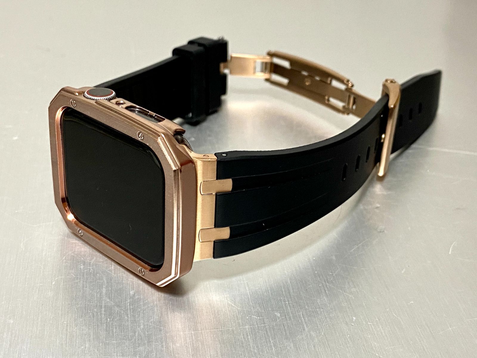 シームレス アップルウォッチ ラバーベルト Apple Watch ケース ローズゴールド カバー 40 41 44 45 49mm ウルトラ ultra Apple Watch バンド box入り ランク