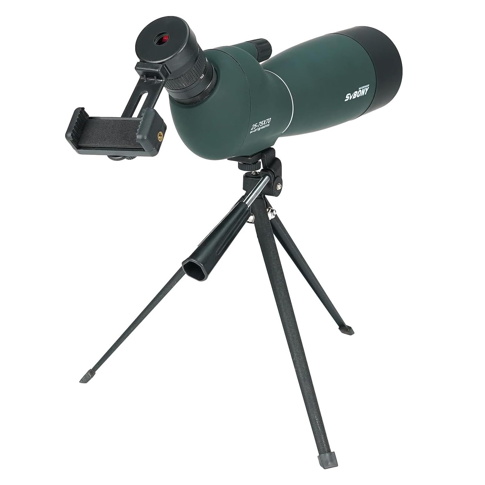 人気商品 SVBONY SV28PLUS フィールドスコープ 25-75x70mm スポッティングスコープ 望遠鏡 高倍率 FMC BAK4プリズム IP65防水 野鳥観察 バードウォッチング アーチェリー 狩猟 お月見 アップグレード卓上三脚とスマホアダプ