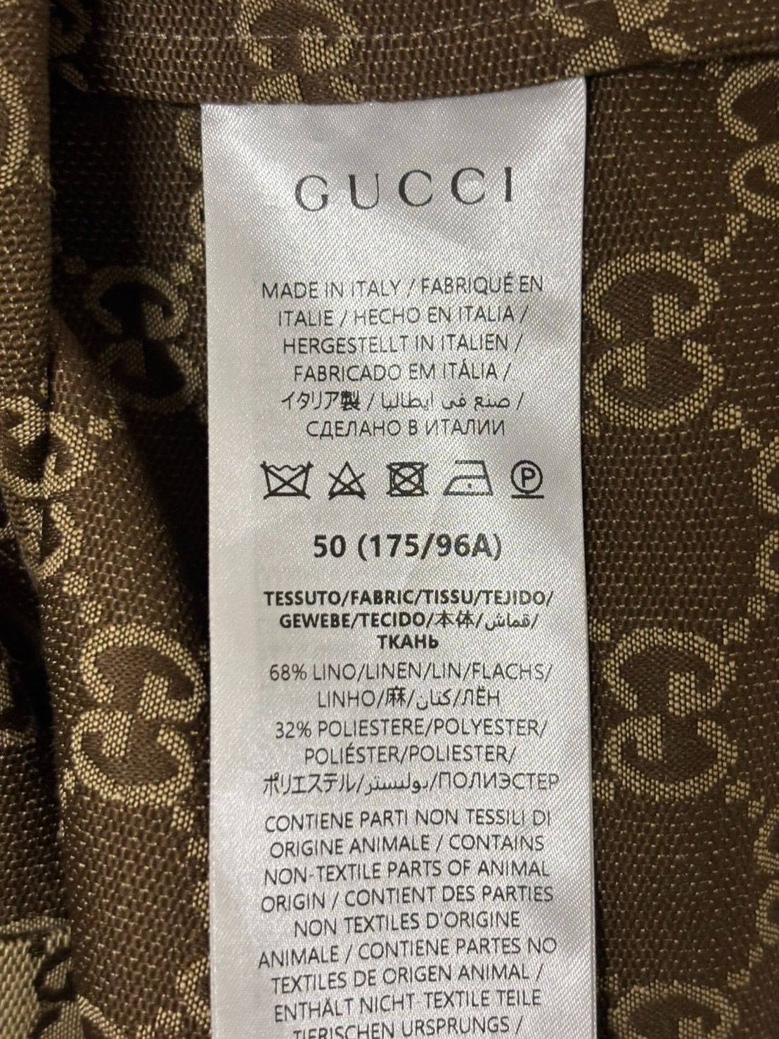 GUCCI グッチ リネン ブレンド キャンバス セットアップ 半袖 シャツ ハーフパンツ ショート パンツ ハーパン