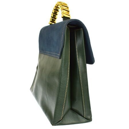 LOEWE ベラスケス クラッチバッグ レザー グリーン【中古】 LOEWE