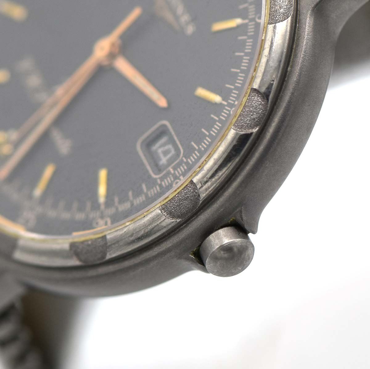 腕時計 稼働 LONGINES ロンジン コンクエスト チタン クォーツ グレー 