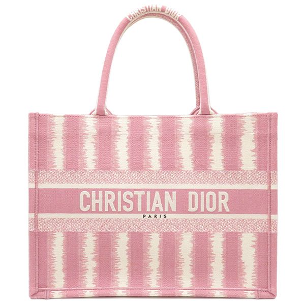 クリスチャン・ディオール Christian Dior トートバッグ ブックトート ミディアム キャンバス ピンク ハンドバッグ 【保存袋】【中古】  - メルカリ