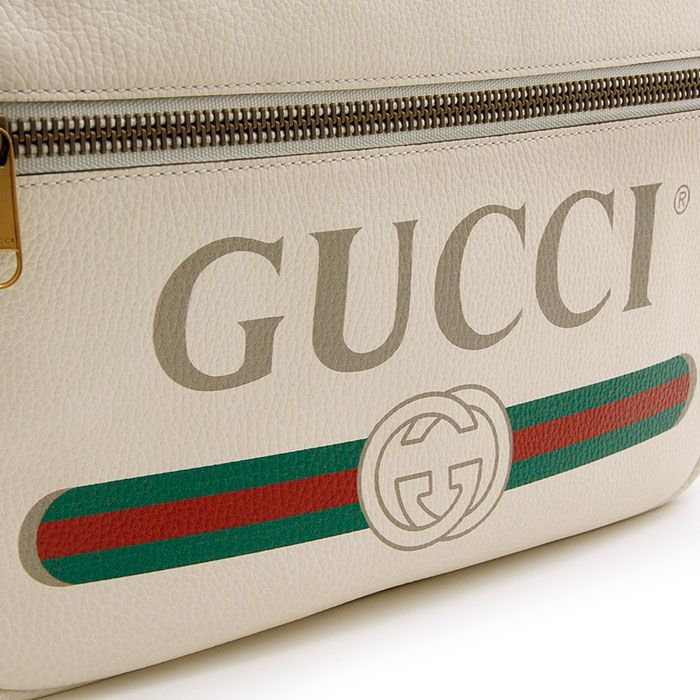 中古美品】グッチ メッセンジャーバッグ ロゴプリント レザー 523589 ホワイト系 GUCCI ヴィンテージ ショルダーバッグ イタリア製 レトロ  - メルカリ