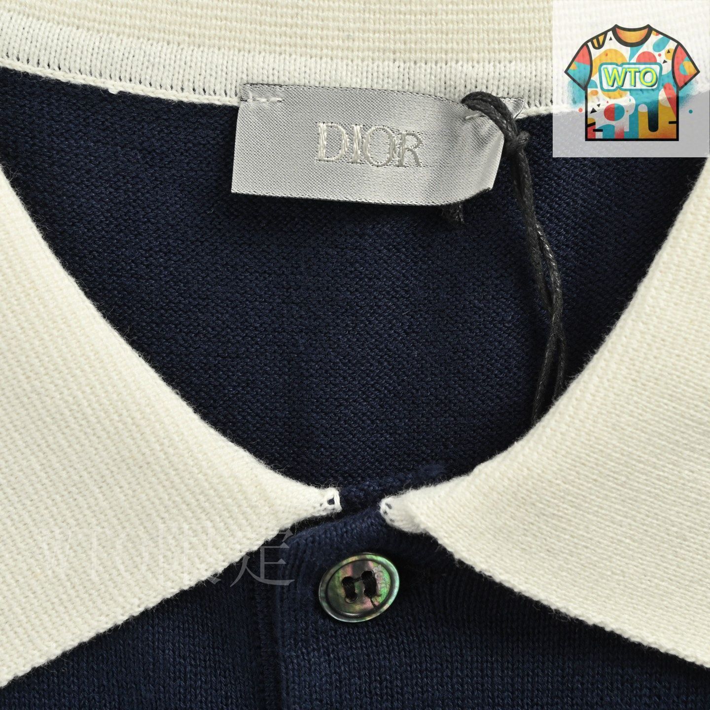今日WTO】Dior 25ss スズラン刺繍ニットポロ T シャツ-HB59