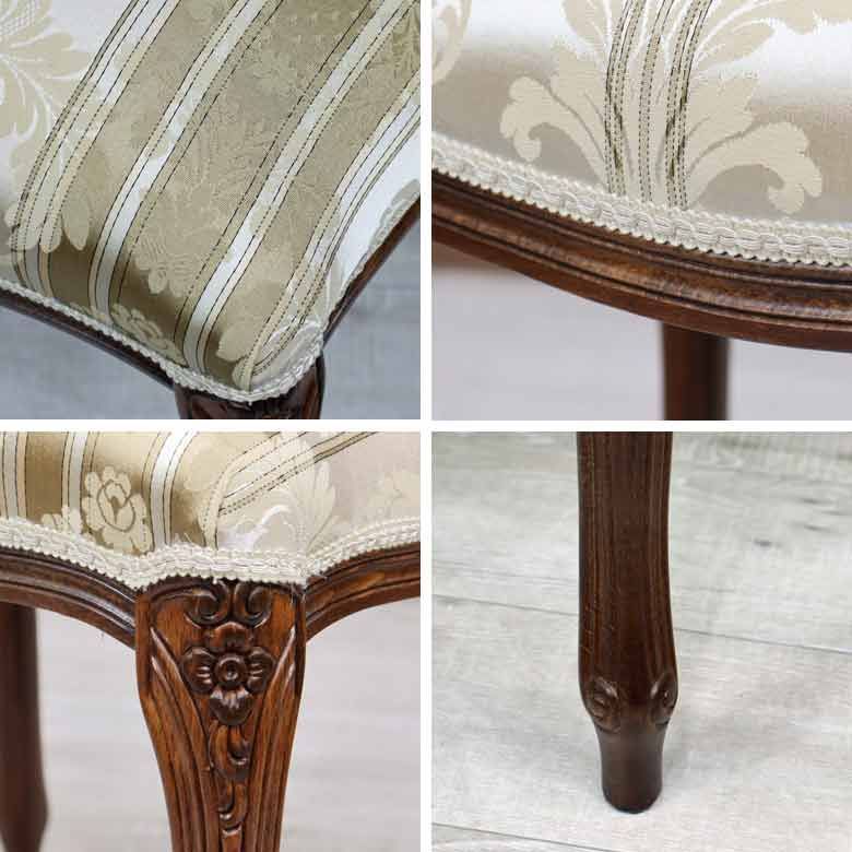 イタリア製 スツール ベージュ 花柄 猫脚 木製 完成品 オットマン イタリア製 スツール ベージュ 花柄 猫脚 木製 完成品 オットマン