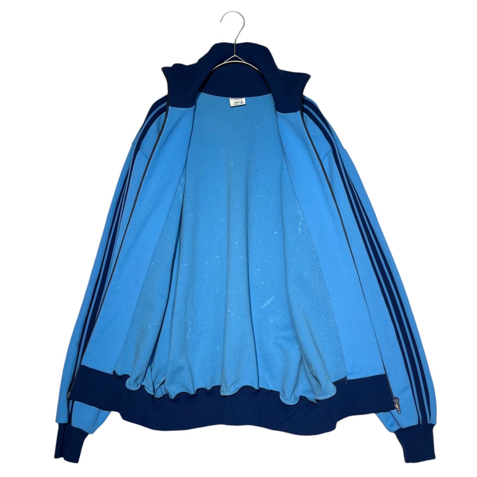 adidas(アディダス) 70's W.GERMANY TRACK JACKET 70年代 西ドイツ製 トラックジャケット ADS-3F  4(S-M程度) スカイブルー×ネイビー 70年代 デサント製 ジャージ ロゴ ヴィンテージ - メルカリ