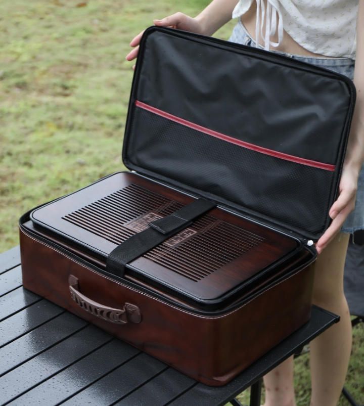 多機能収納ケース茶皿和風紫砂カンフー茶器セット旅行キャリーバッグ