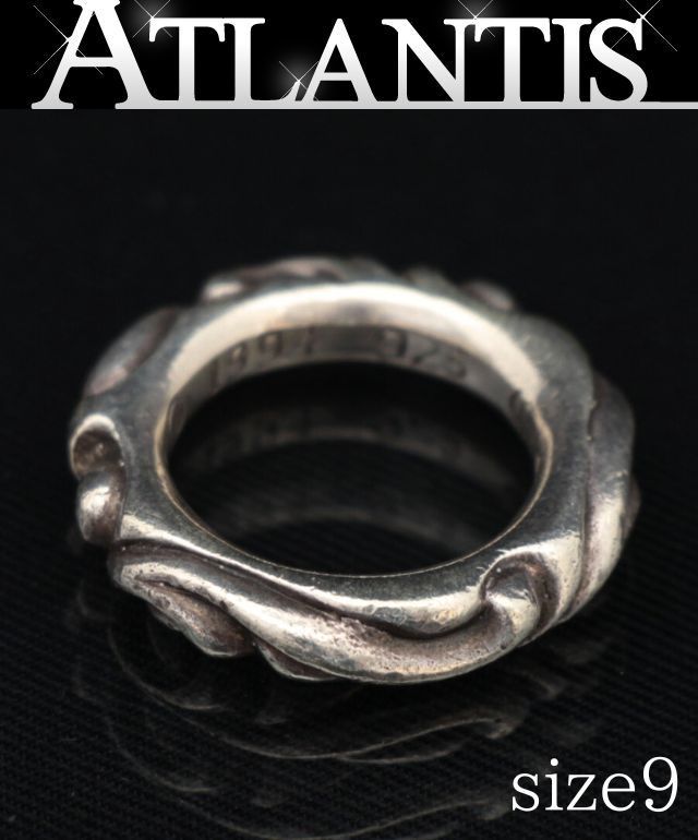 CHROME HEARTS 銀座店 クロムハーツ スクロールバンド リング 指輪 メンズ シルバー SV925 約9号 99396