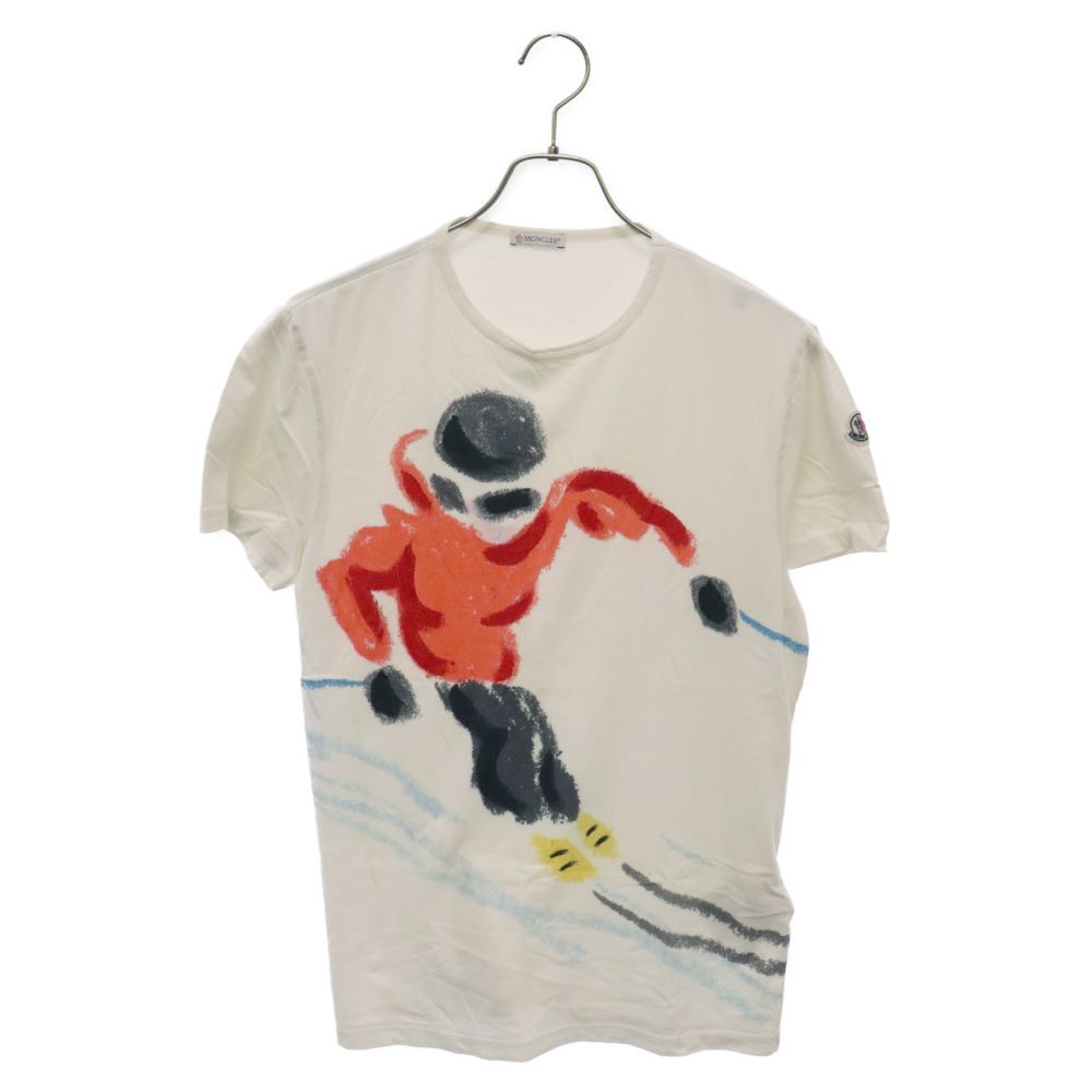 MONCLER (モンクレール) 16AW MAGLIA T-SHIRT プリント クルーネック カットソー 半袖Tシャツ ホワイト B10968036050 83911