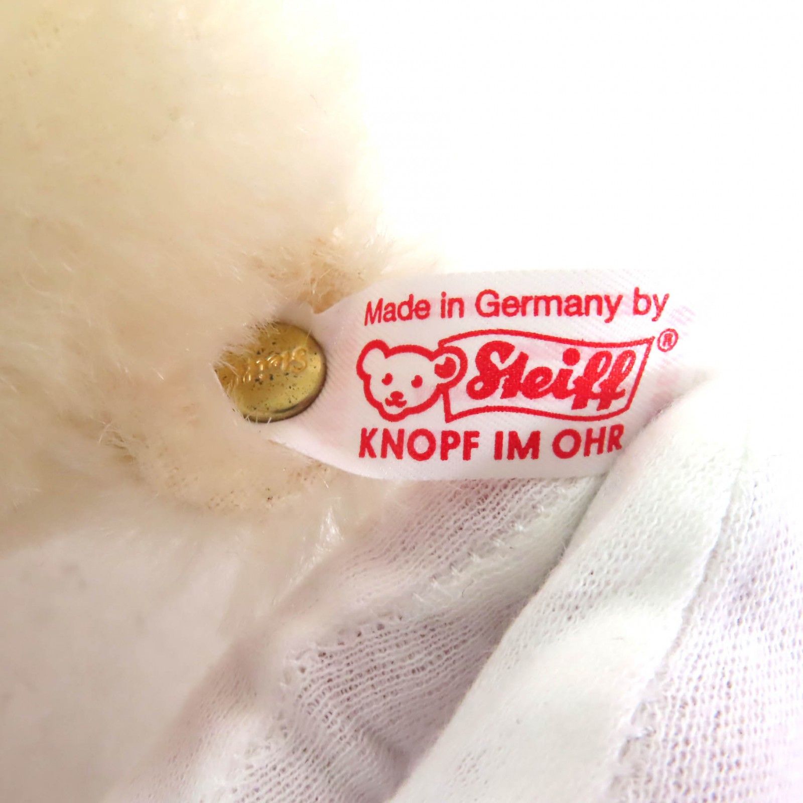 美品★Steiff シュタイフ 677380 市松 牡丹 2012年 日本限定 台座付 テディベア ぬいぐるみ オフホワイト ドイツ製 レディース 美品☆Steiff シュタイフ 677380 市松 牡丹 2012年 日本限定