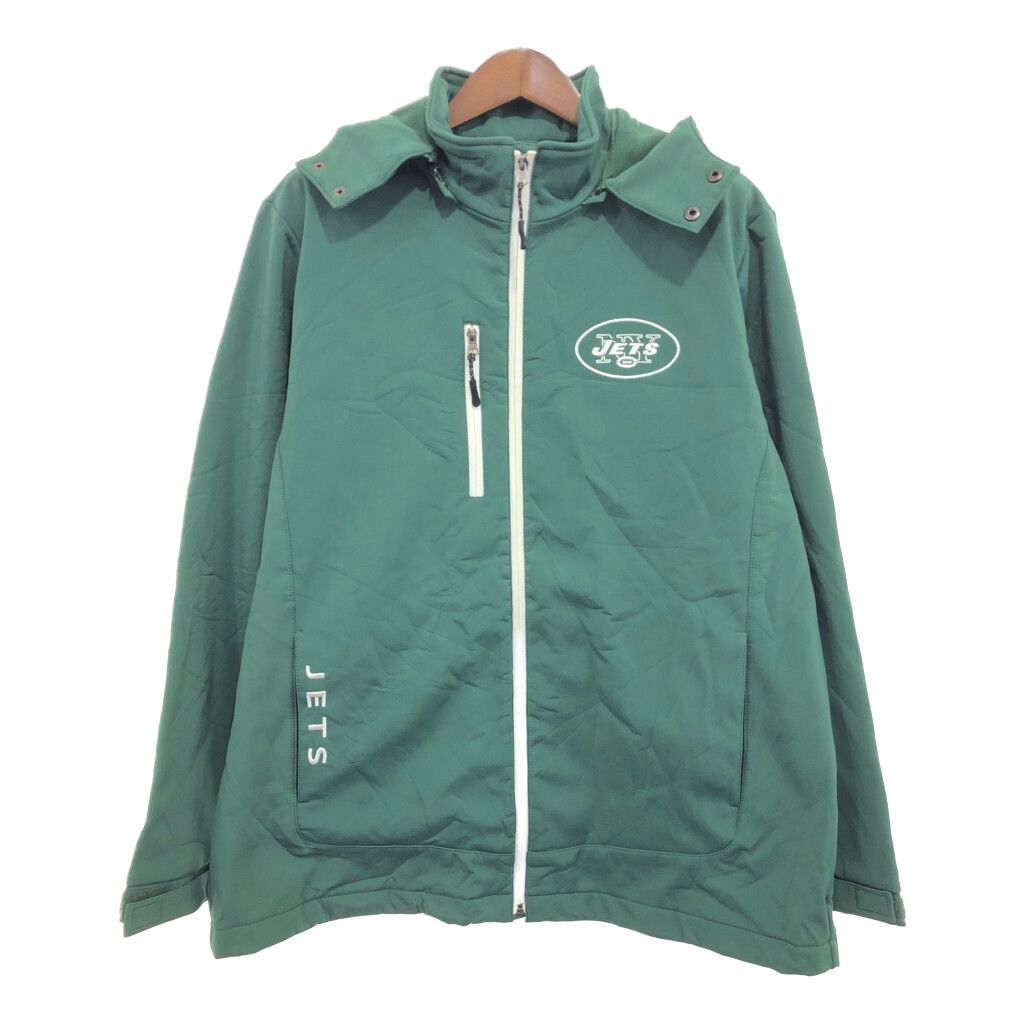 NFL ニューヨーク・ジェッツ フーデッド ソフトシェルジャケット プロチーム グリーン (メンズ XL) 中古 古着 P9459