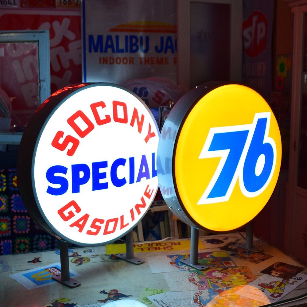 アブガルシア 電飾看板 76】アドバンダイジング サイン 両面電飾看板 看板 ガスランプ