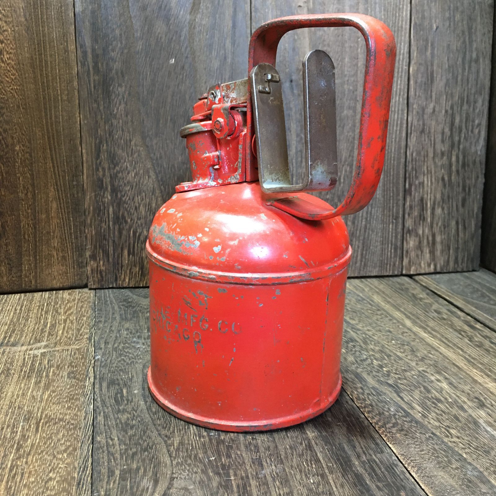 海外通販！ ヴィンテージ オイル缶 携行缶 Justrite Mfg Co シカゴ アメリカ製 １００％正規品保証！