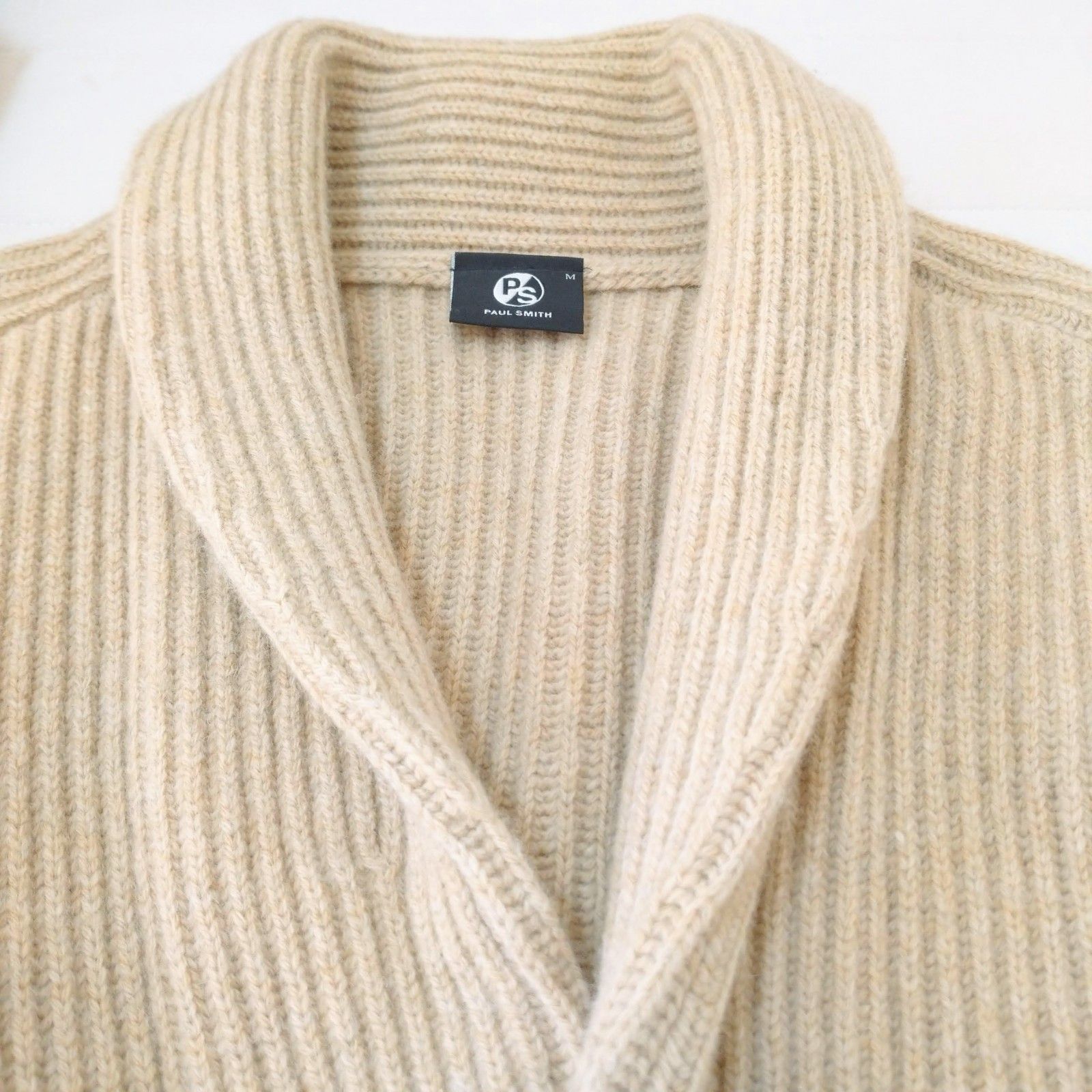 PAULSMITH】ポールスミス ベージュ М カーディガン ウール100 無地 