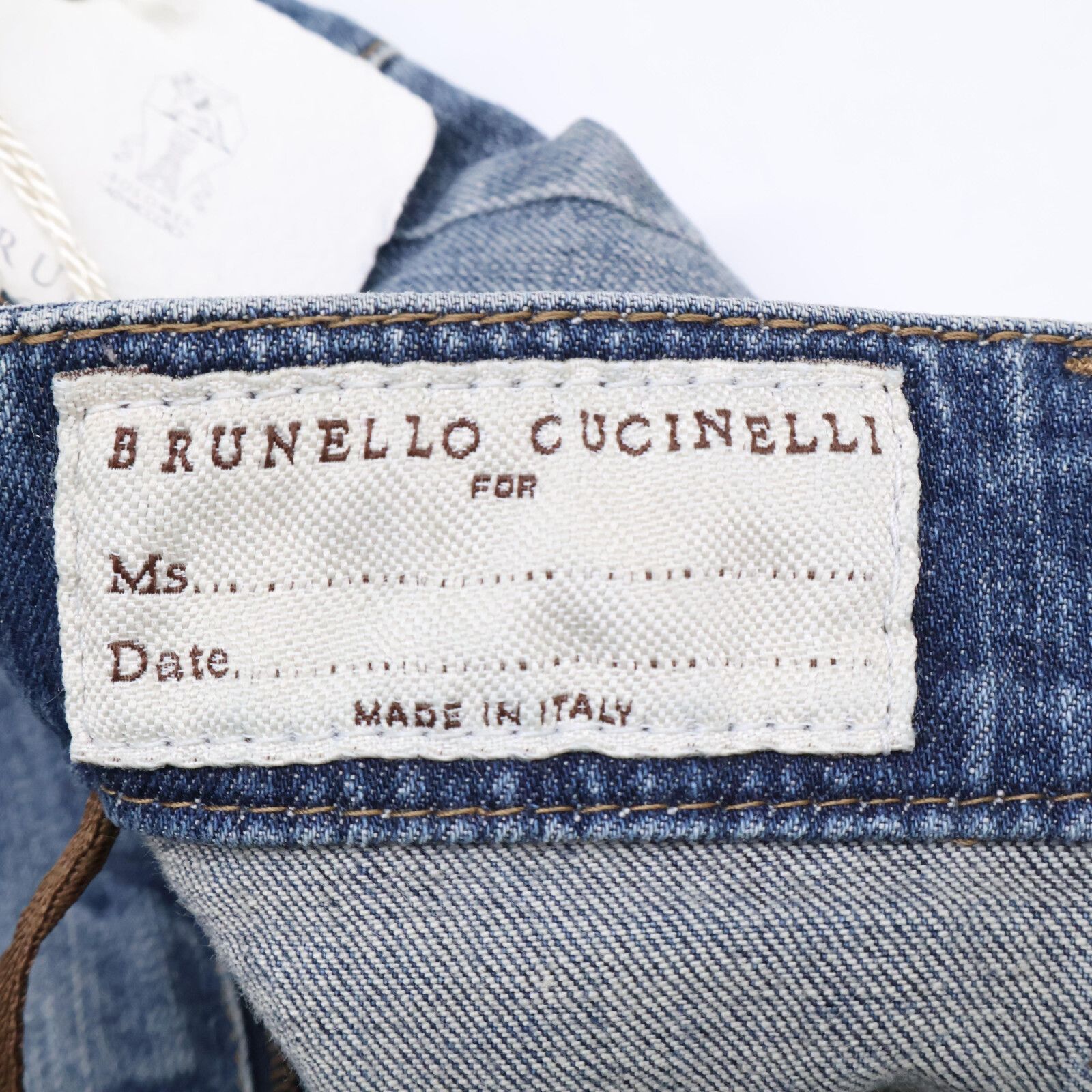 BRUNELLO CUCINELLI ブルネロクチネリ ﾗｲﾄﾌﾞﾙｰ ｺｯﾄﾝ ﾀﾞﾒｰｼﾞ ﾃﾞﾆﾑ