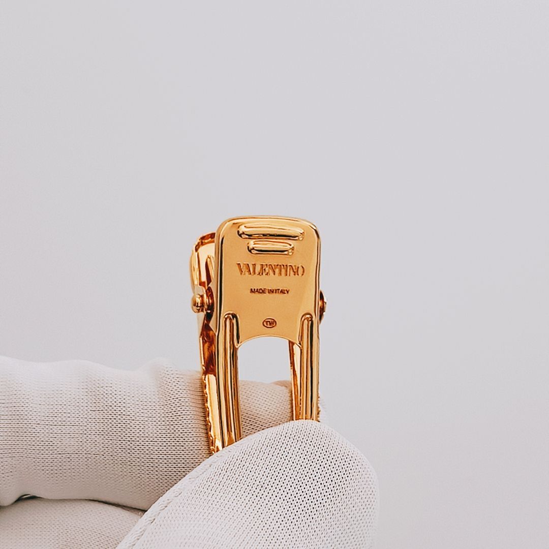 新品未使用・訳有】VALENTINO Vロゴ メタル ヘアクリップ 2個セット 髪