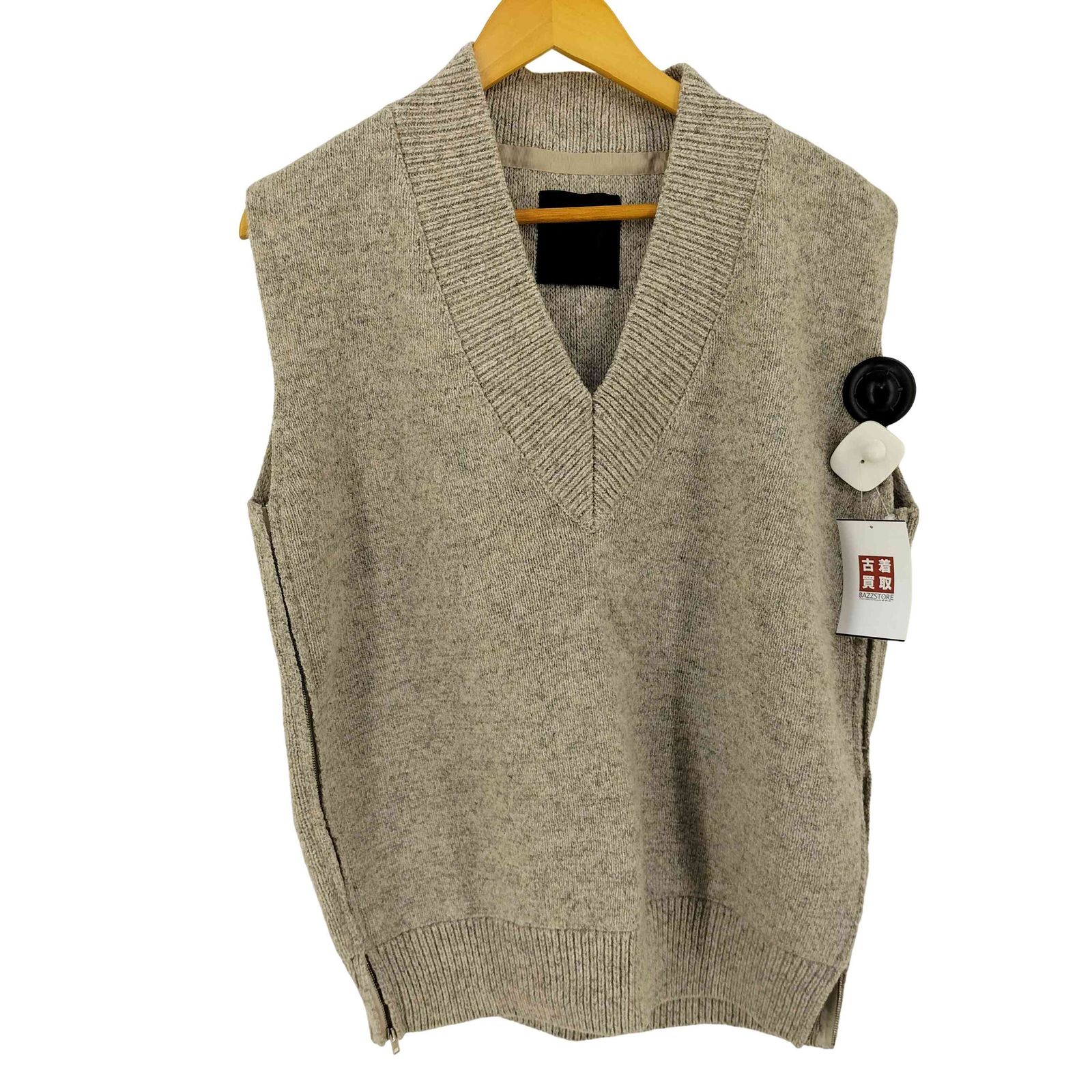 UNUSED サイドジップニットベスト CLANE/クラネ】SIDE ZIP TWEED KNIT VEST/サイドジップツイード
