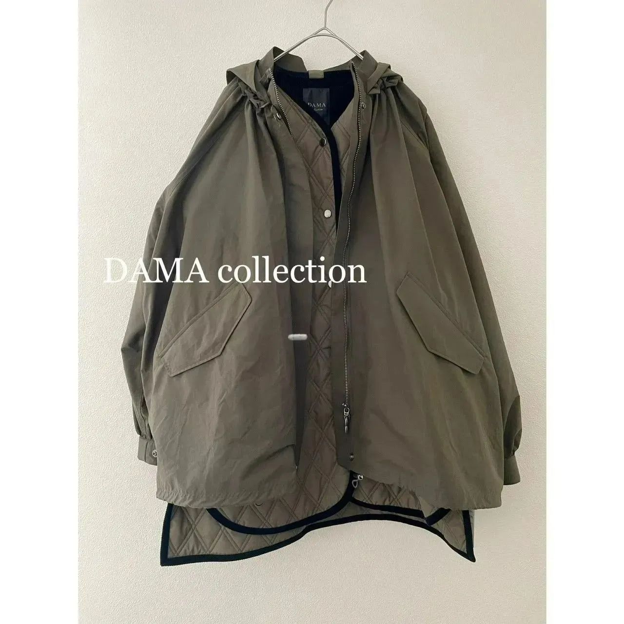 DAMA collection 3WAY 中わたキルトライナー付き モッズ風 ギャザー 撥