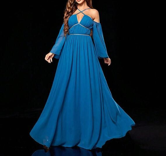 フロントクロス ロングドレス オフショルダー 長袖 イブニング フロントクロス ロングドレス オフショルダー 長袖 イブニング