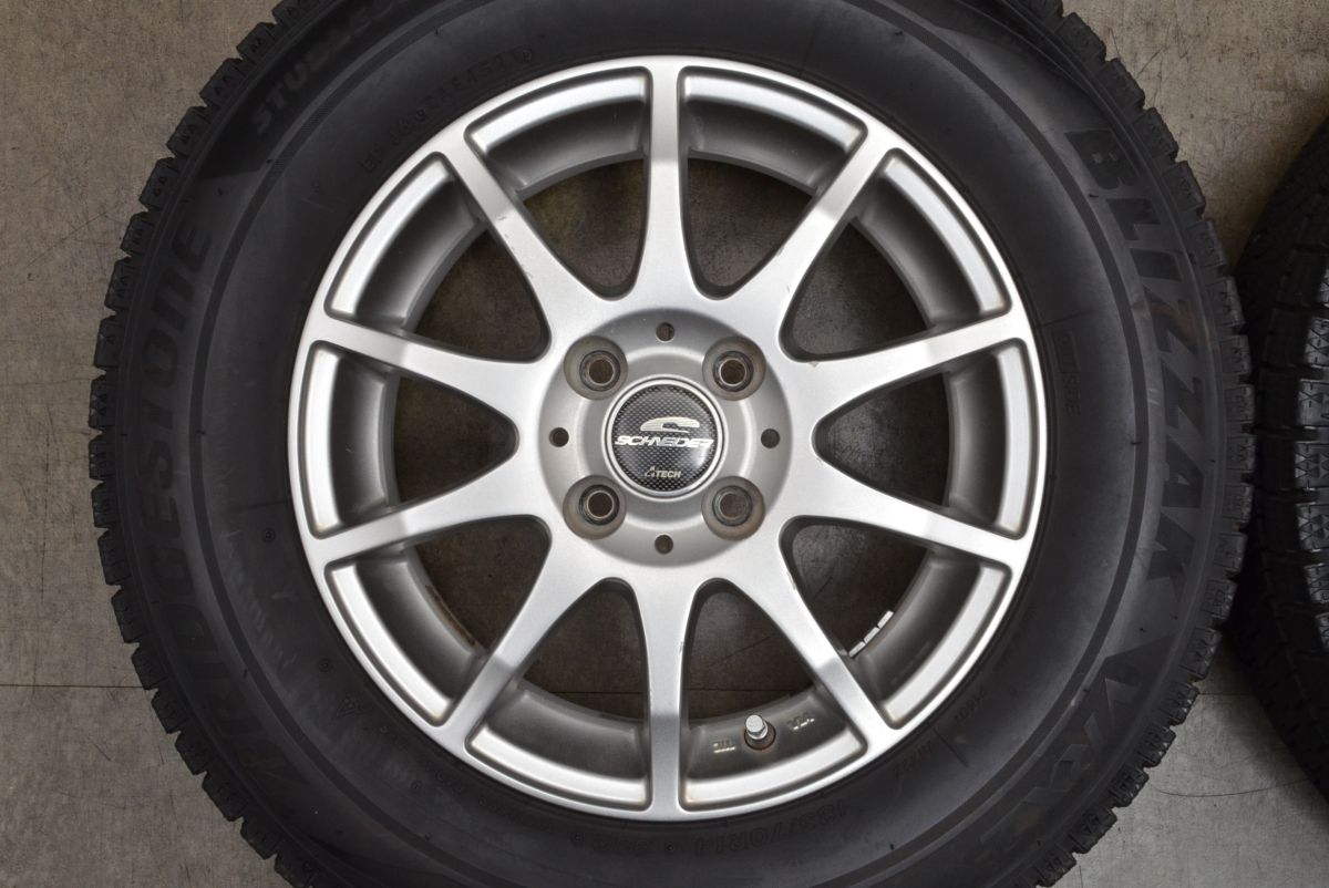 欲しいモノを一括サーチ。 バリ溝 シュナイダー 14in 5.5J 38 PCD100 ブリヂストン ブリザック VRX2 185 70R14 フィールダー ノート フリード スタッドレス