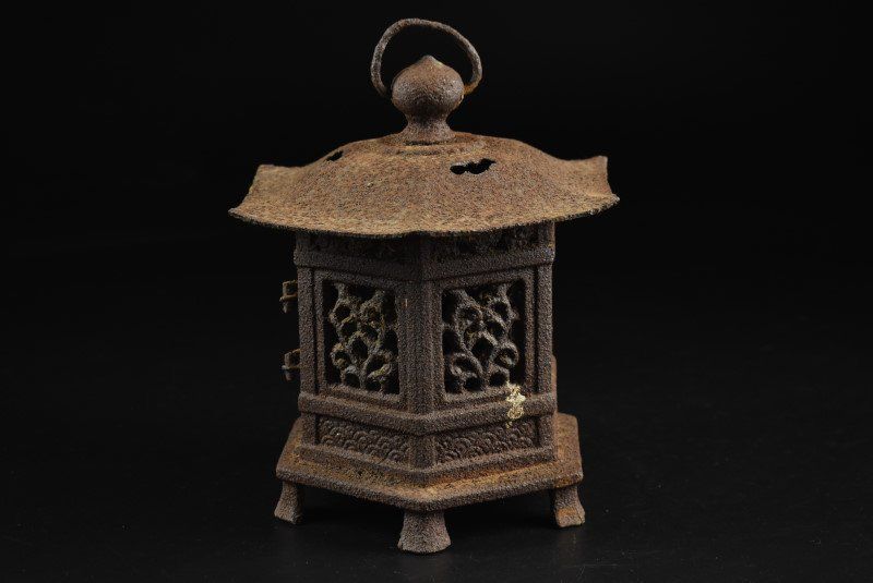 蔵A4884】時代 小ぶり鉄地六角燈篭 灯籠 明治頃 2025年最新】Yahoo
