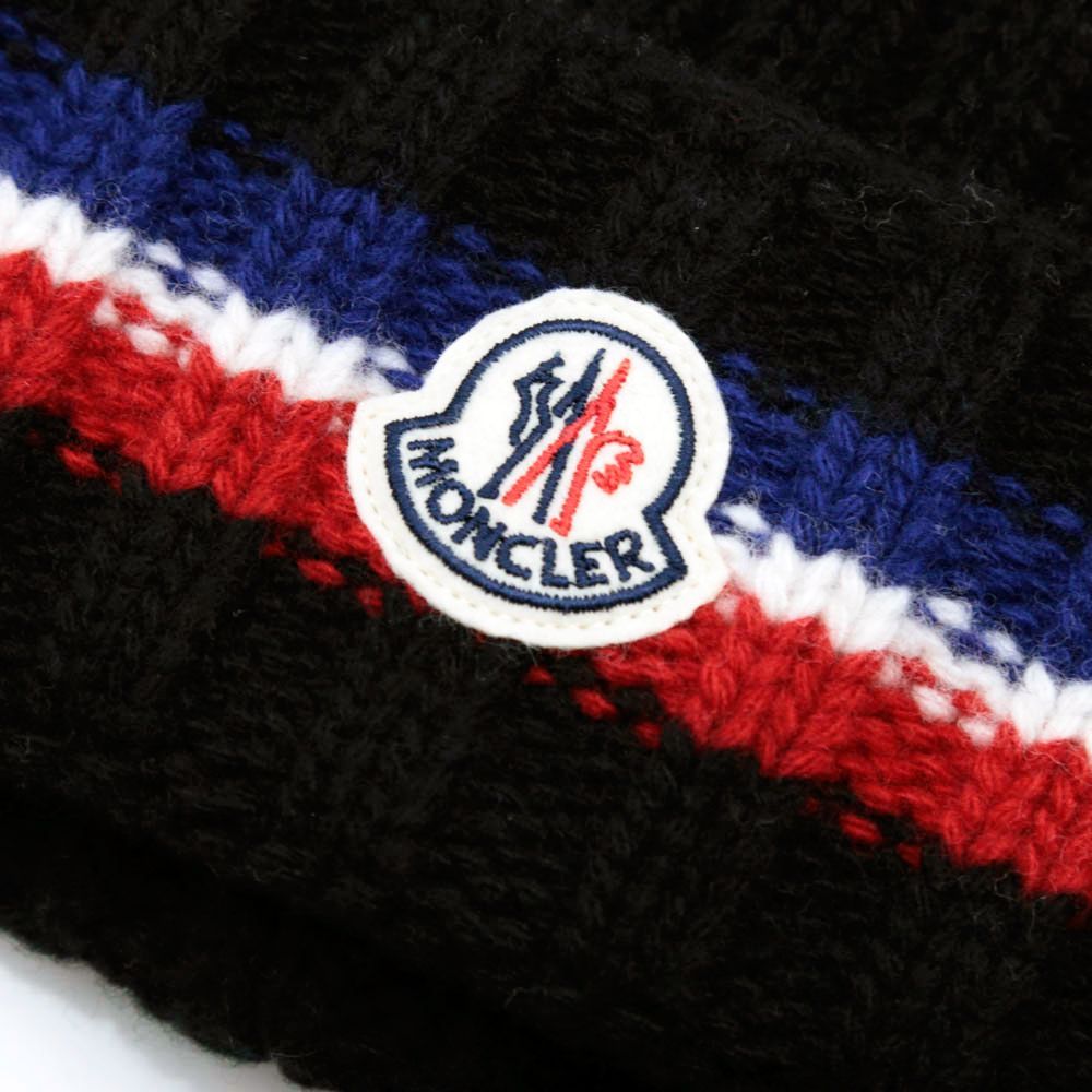 MONCLER ブラック ニット帽 ブラック ニットキャップ : ハット＆ベレー 向けの メンズ