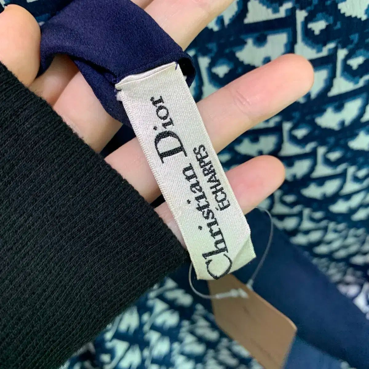クリスチャン Dior(ディオール) シルク スカーフ ネイビー