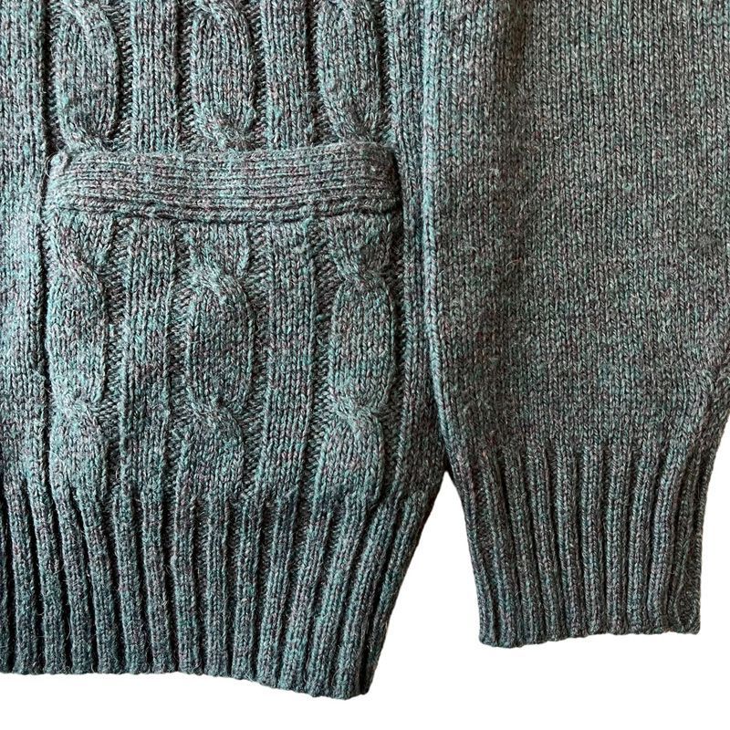 70s 80s IZOD LACOSTE アクリル ウール ニット ショールカラー