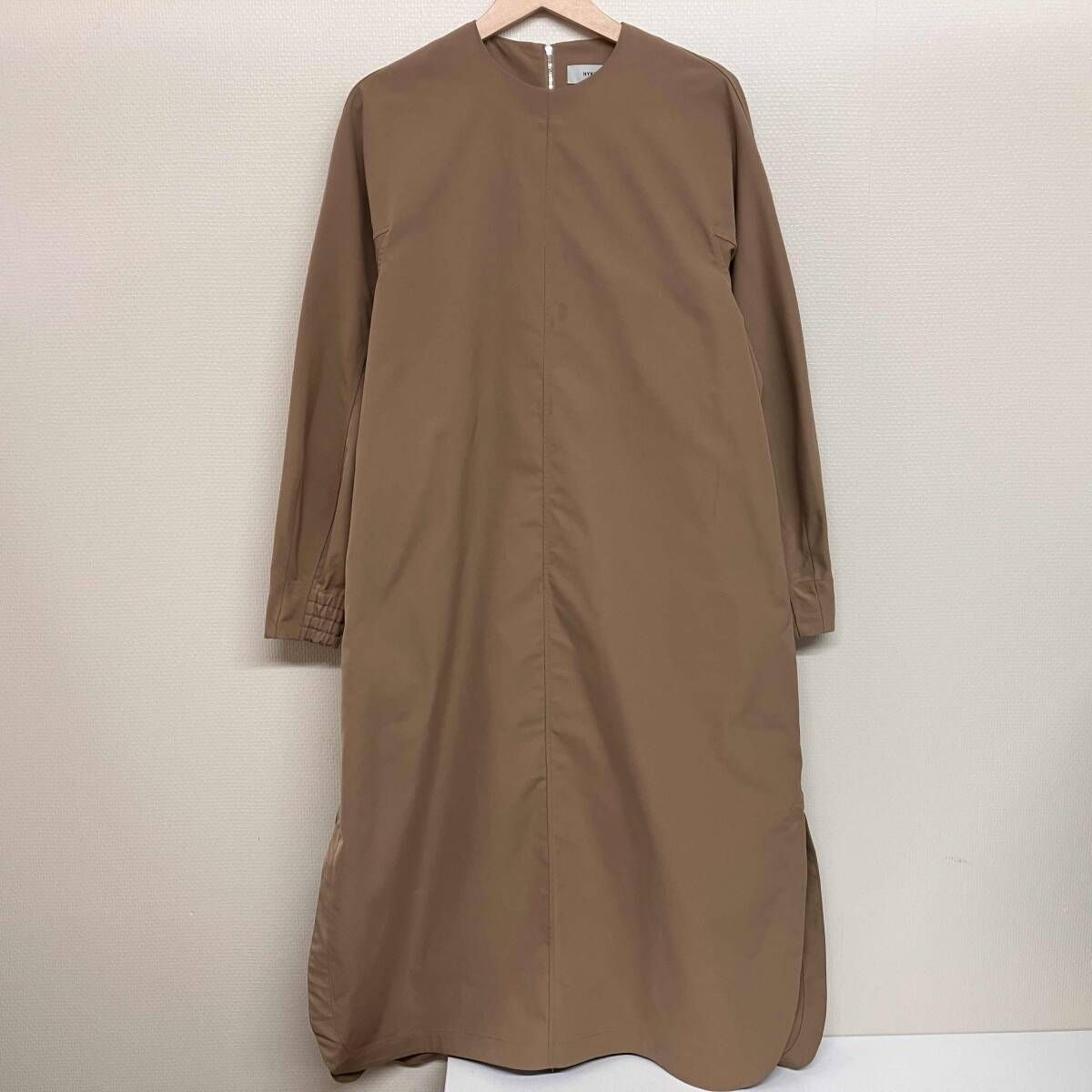 HYKE TASLAN TWILL DRESS ハイク タスラン ツイル ドレス ワンピース 長袖 241-16219 サイズ1