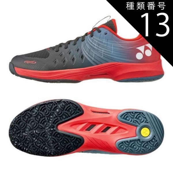種類13:コーラルレッド×ブラック(519)/28.0cm ヨネックス(YONEX) 2024 SS ユニセックス パワークッション エアラスダッシュ4 ワイド GC オムニクレーコート用テニスシューズ SHTAD4WG-519(050049896)