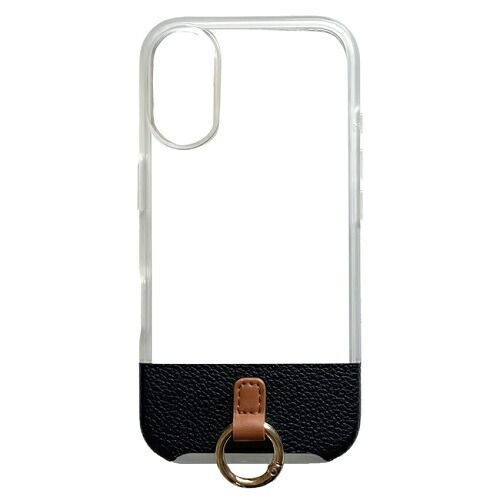 人気セール，高品質 iPhone 16 [FINO Ring] ストラップリング付き 背面クリアハイブリッドレザーケース トリニティ AM-IP24M2-FIR-BK 手帳型・フリップケース