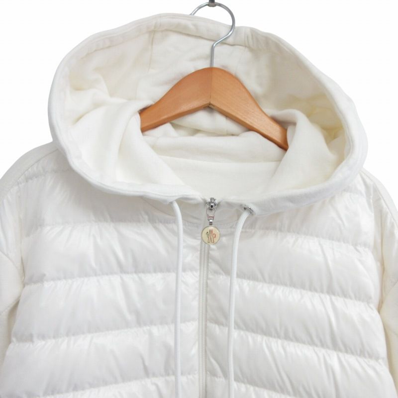 MONCLER モンクレール 21AW 切替 ダウンジャケット パーカー 白 モンクレール MONCLER 21年 MAGLIA 切替ダウンパーカー ダウン