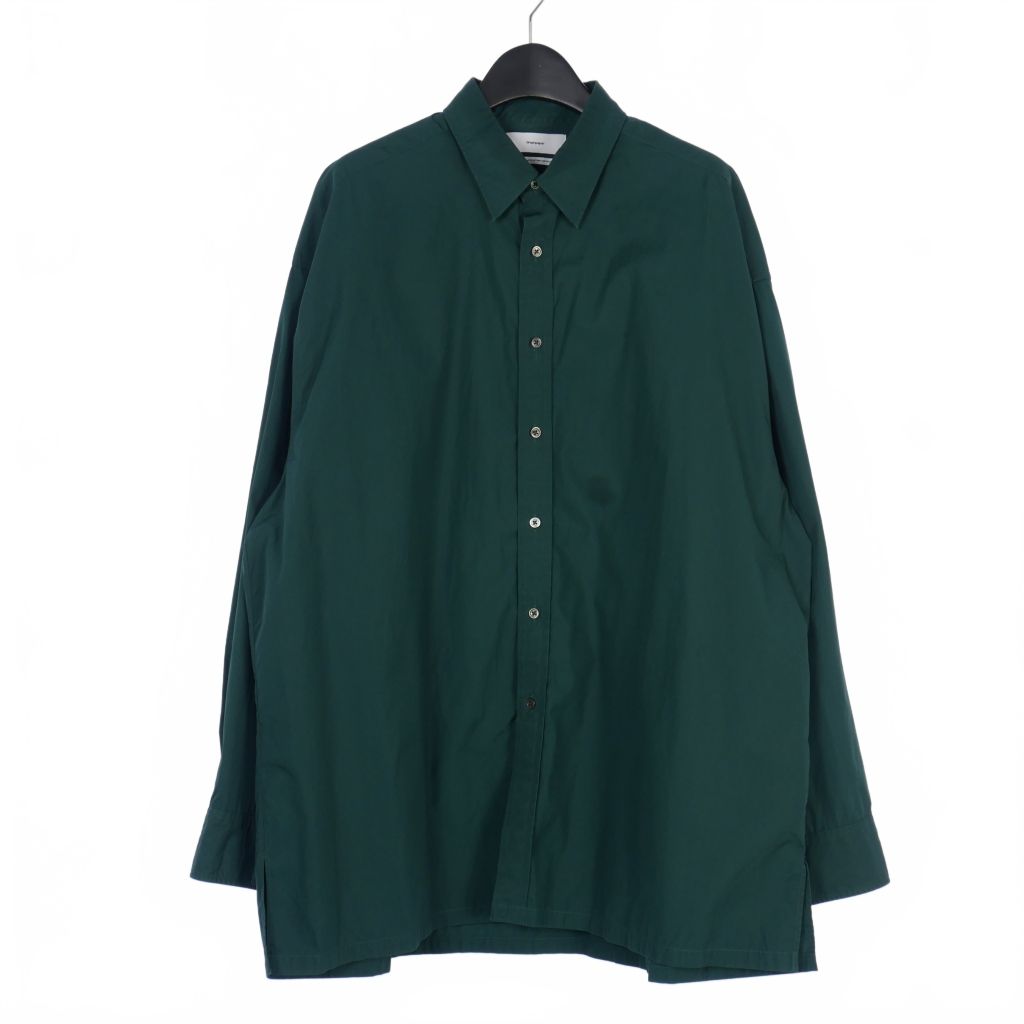 Graphpaper 緑色 長袖シャツ グラフペーパー Graphpaper 23AW High Count Regular Collar