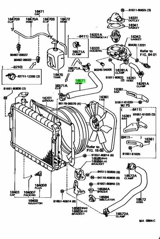 トヨタ純正 60 ランドクルーザー ランクル ラジエーターホース 3点 インレットパイプ TOYOTA Genuine Land Cruiser Radiator Hose OEM