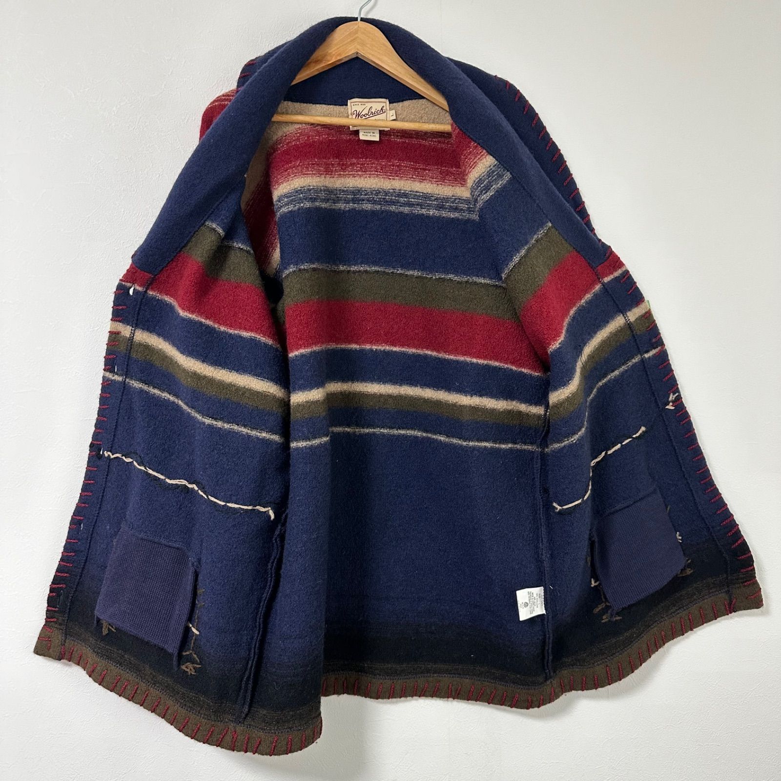 【Woolrichウールリッチ】ネイティブボーダー　ニットカーディガン　ウール Woolrich ウールリッチ】ネイティブボーダー ニットカーディガン