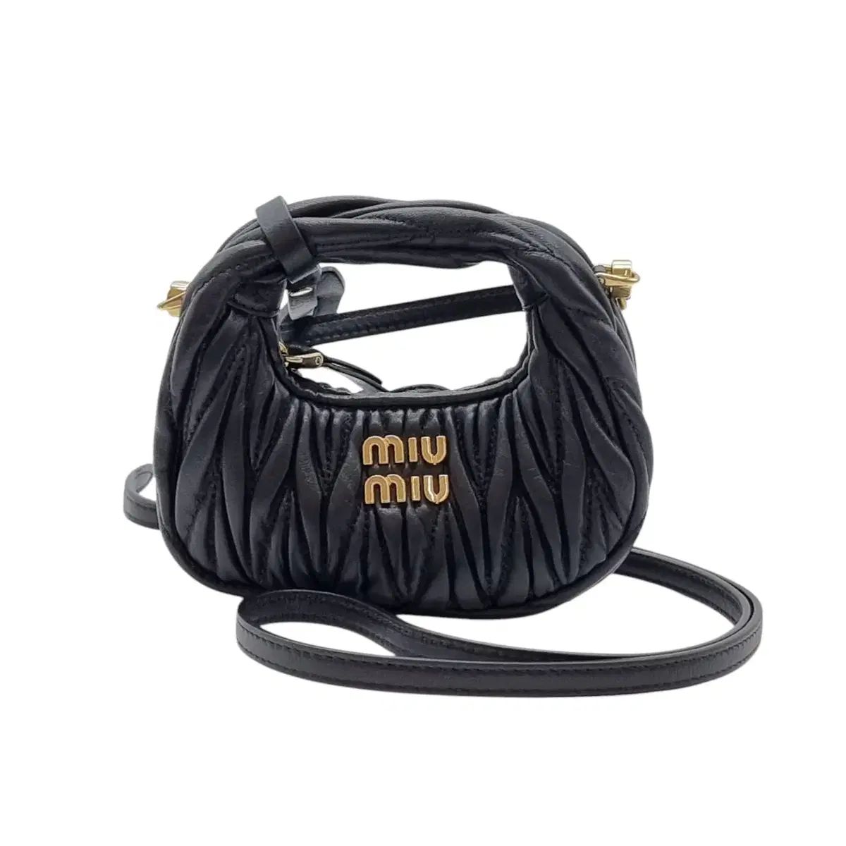MIU MIU ミュウミュウ さまよう マテラッセ マイクロ ホーボーバッグ MIB051239