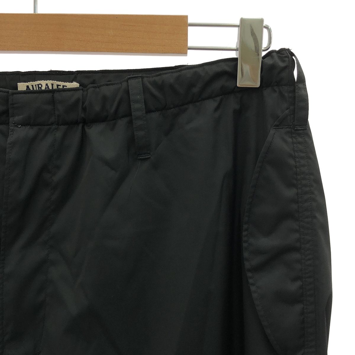 AURALEE オーラリー HARD TWIST SATIN FIELD PANTS イージー パンツ 4 ブラック メンズ