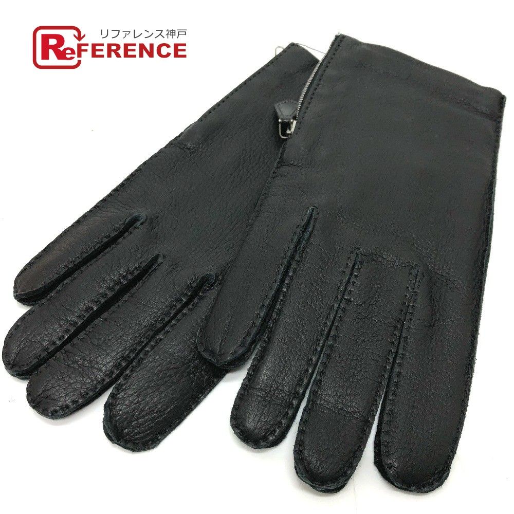 【新品】 エルメス　グローブ　Sサイズ 売切】エルメス 手袋 メンズグローブ 黒色 未使用品