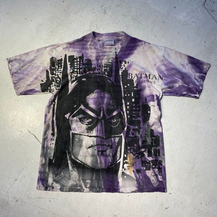 90年代 BATMAN マーブル柄 オーバープリントTシャツ メンズXL - cave