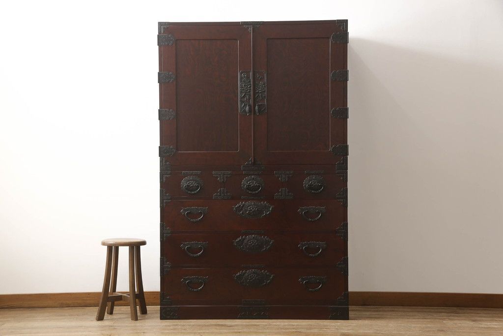 民芸家具 熊野洞 木地呂塗り 仙台箪笥 重ね箪笥 R-065712